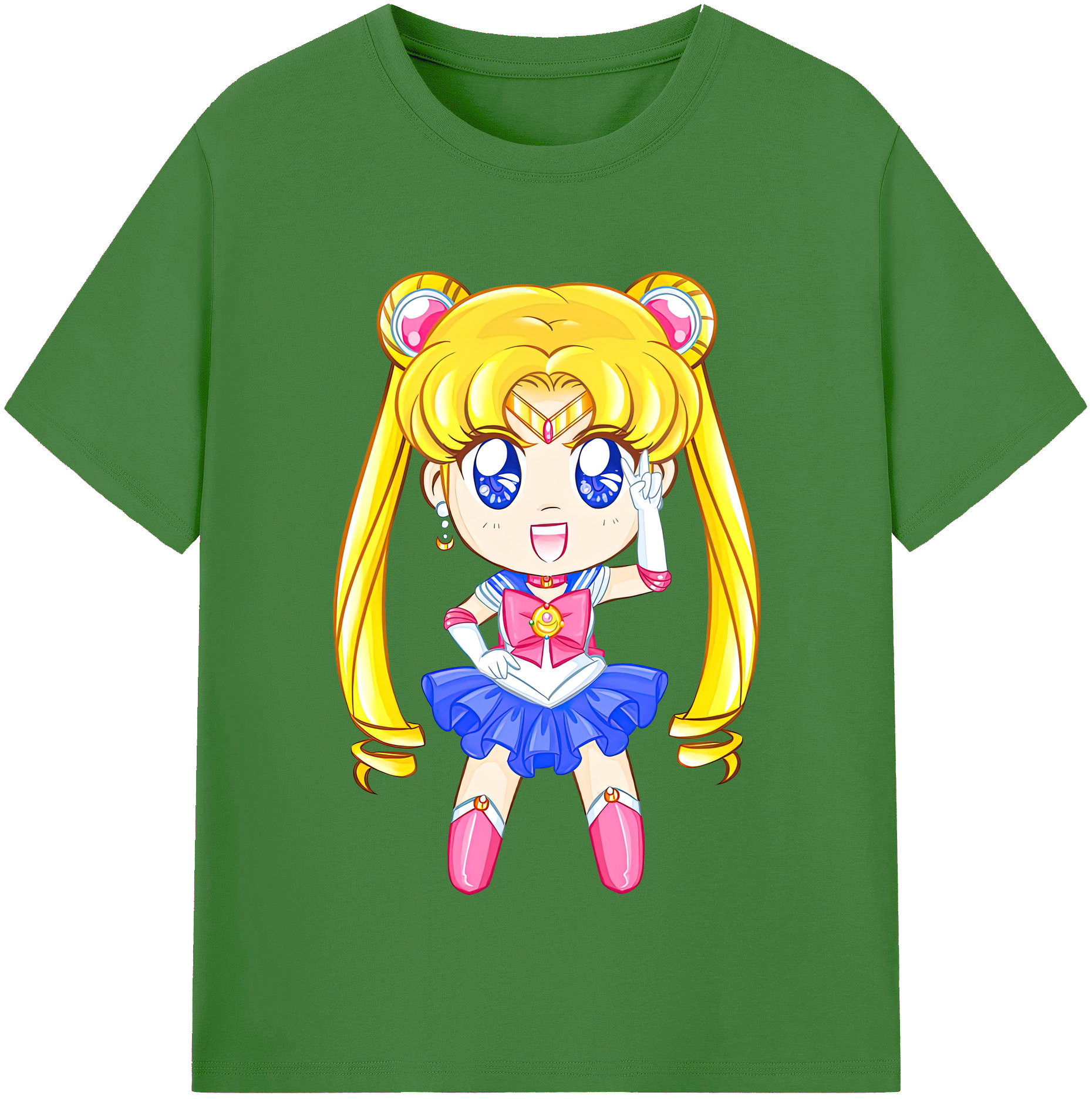 （画像用） 美少女戦士セーラームーン 月野 うさぎ つきの うさぎ Sailor Moon Tsukino Usagi レディースカジュアルプリントTシャツ（綿100％）